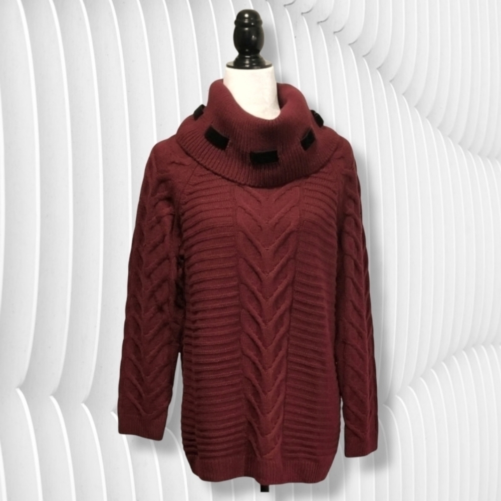 Karl Lagerfeld Paris Women's Cowl Neck Sweater Size M